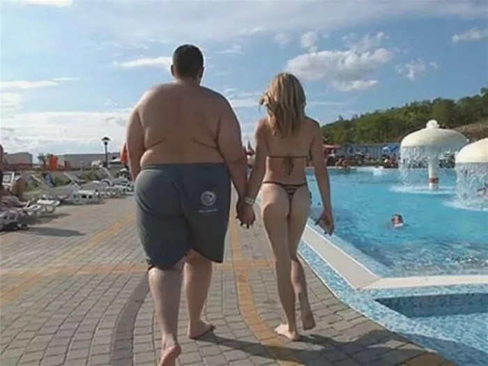 Fat men with girls