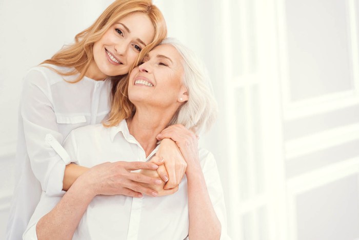 Blonde with a daughter