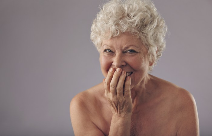 The body of an elderly woman