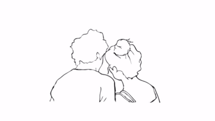 The silhouettes of lovers
