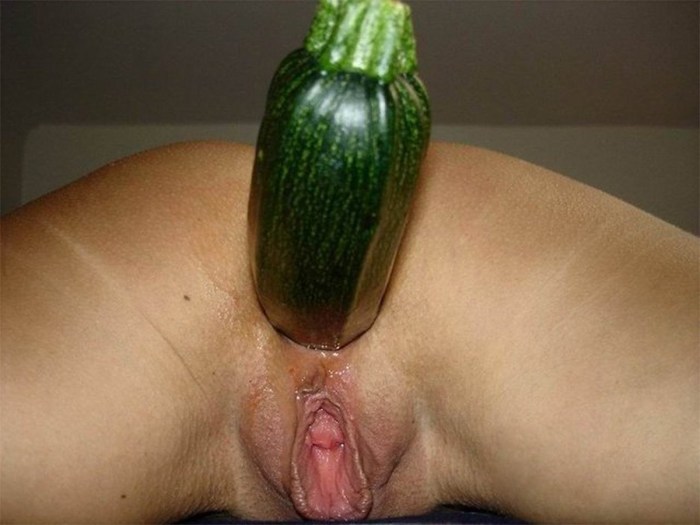 Huge cucumber in anal