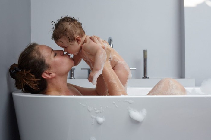 Young couple in the bathroom nude