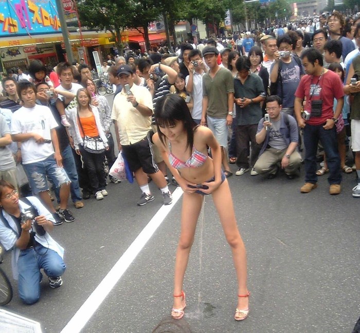 Naked Japanese on the street