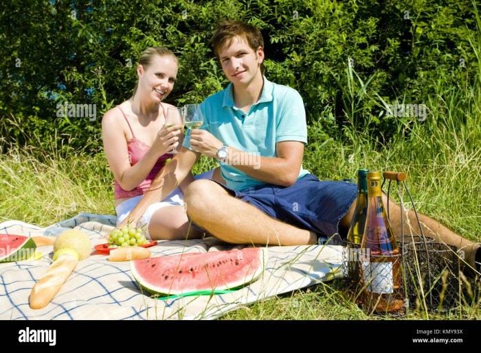 Wife on a picnic in contact