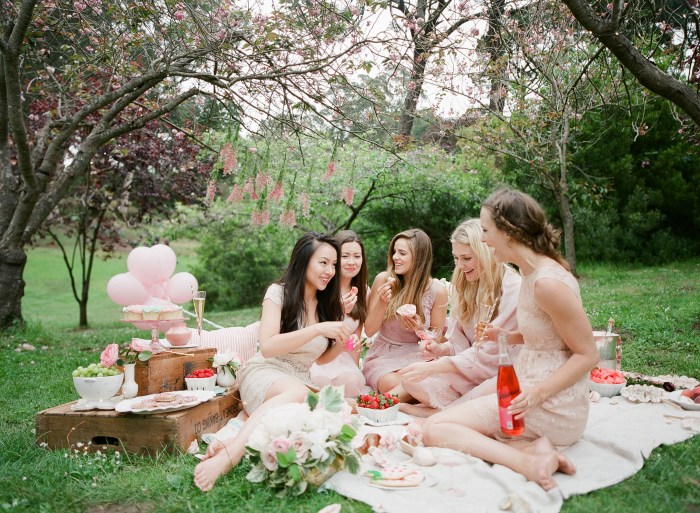 Picnic with a family in nature