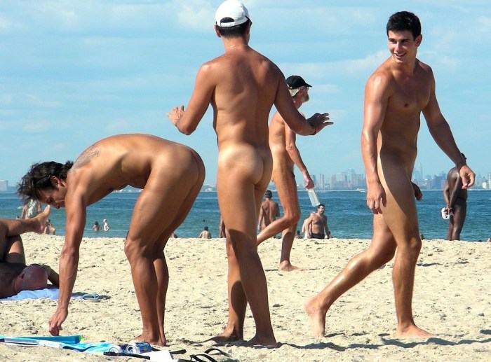 Beautiful naked guys on the beach
