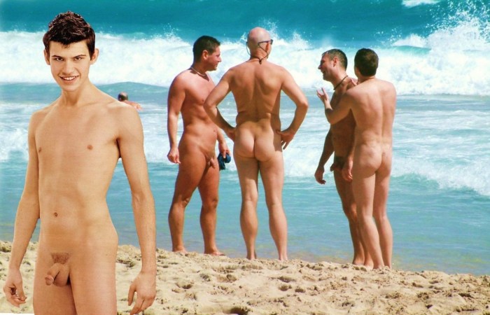 Naked men on a nudic beach