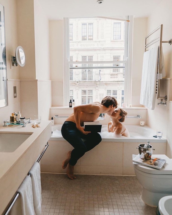 Intimki in the bathroom by mirror