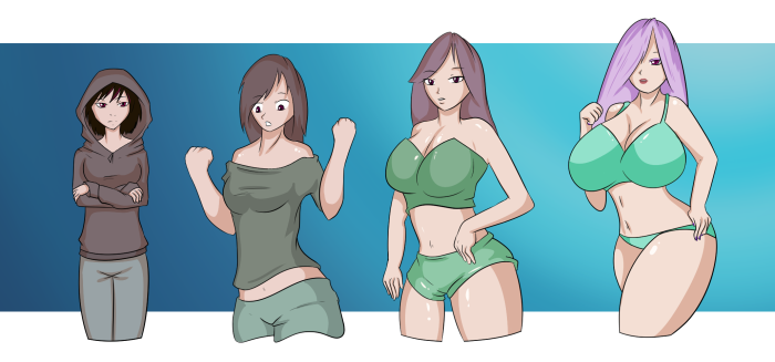 Girls with large volumes transformation