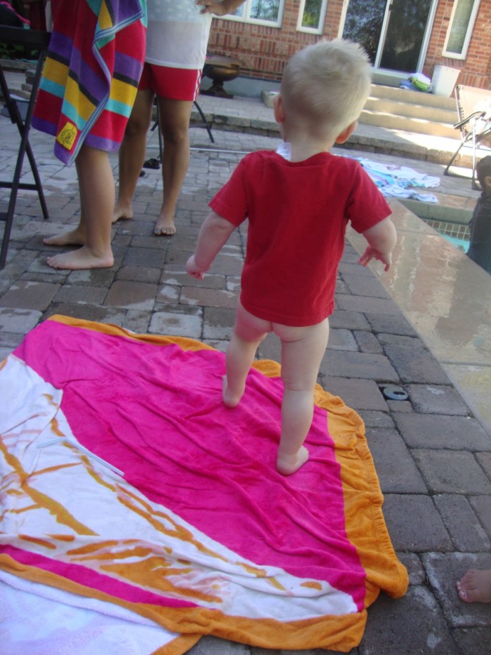 Girls in diapers on the street
