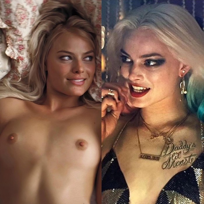 Naked actress Margot Robbie