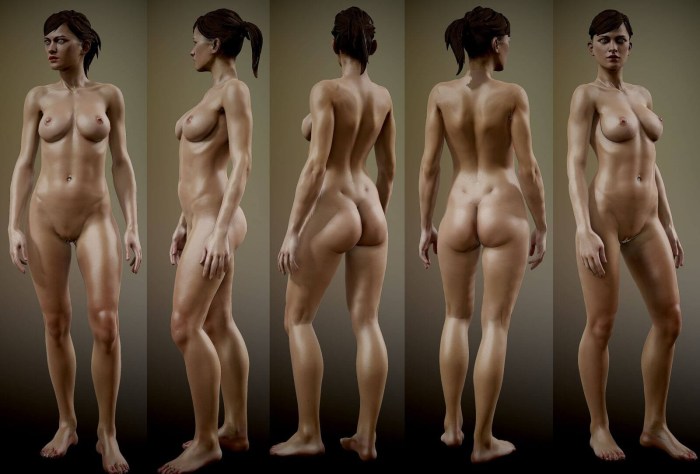 Naked women in front and back