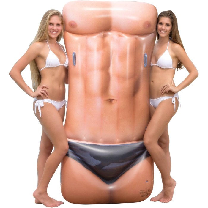 Girl on an inflatable mattress