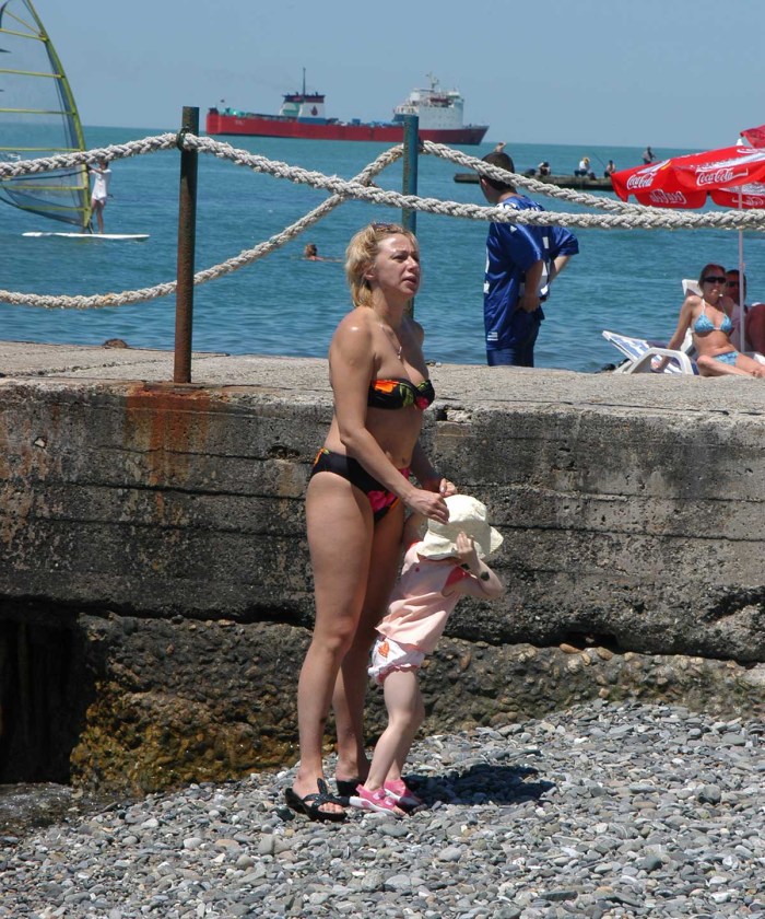 Alena Apina in a swimsuit