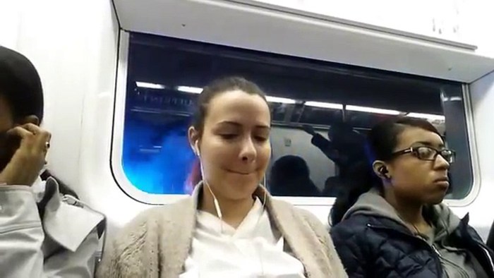 Anime girl on the bus