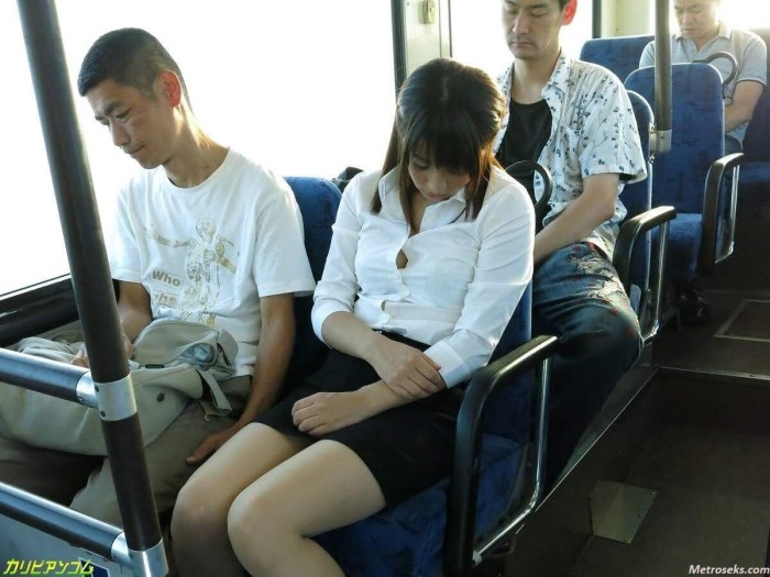 Japanese girls in public transport