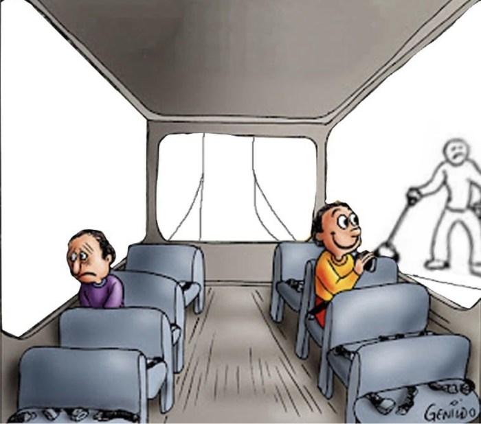 They are on their knees on the bus