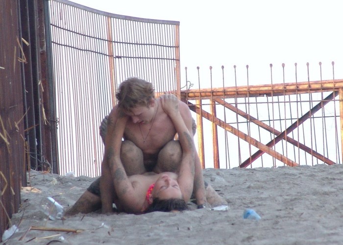 Swinger party on the beach