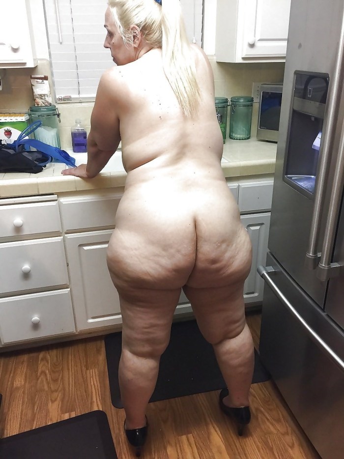 Old elderly with cellulite