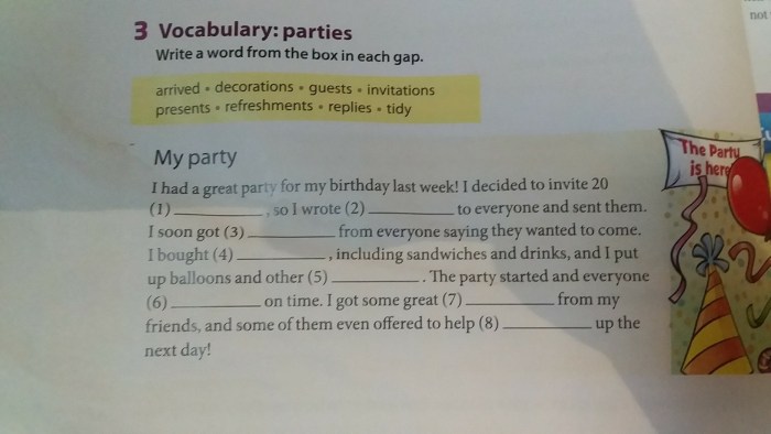 My Friend Had Birthday Last Week questions