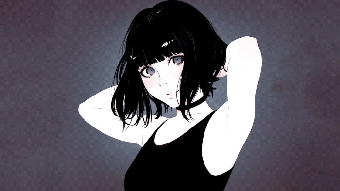 Anime girl with square