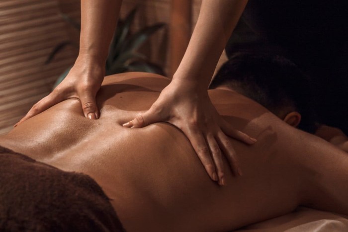Intimate massage to a girl