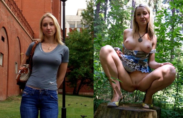 Naked women in public parks