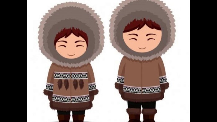 Eskimos on a white background