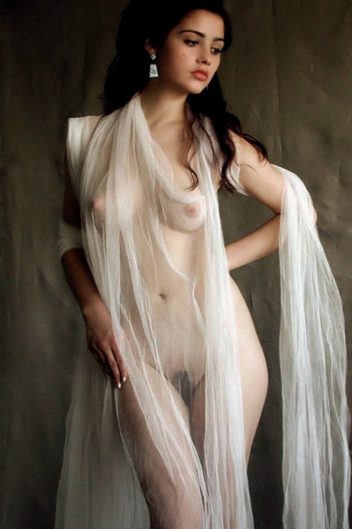 Mini dress on a naked body