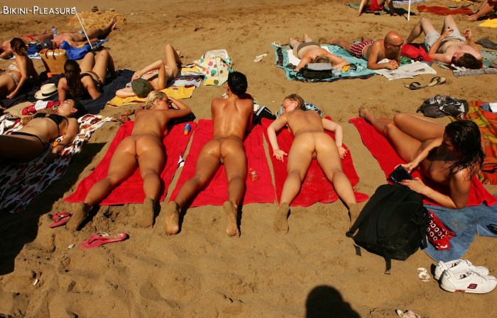 Beach party in the style of nude
