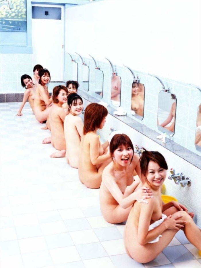 Naked Japanese in a hot source