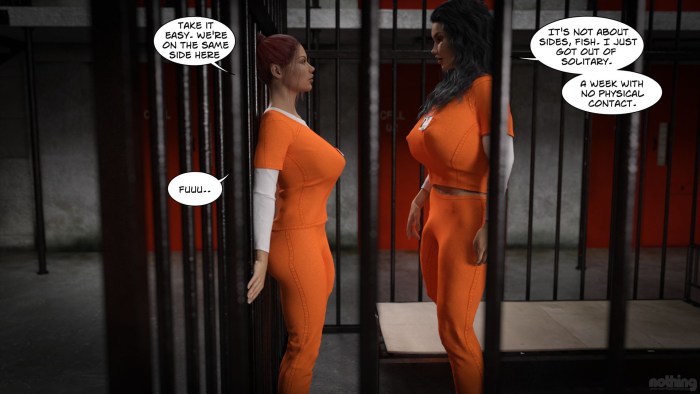 3D comics prison ladies