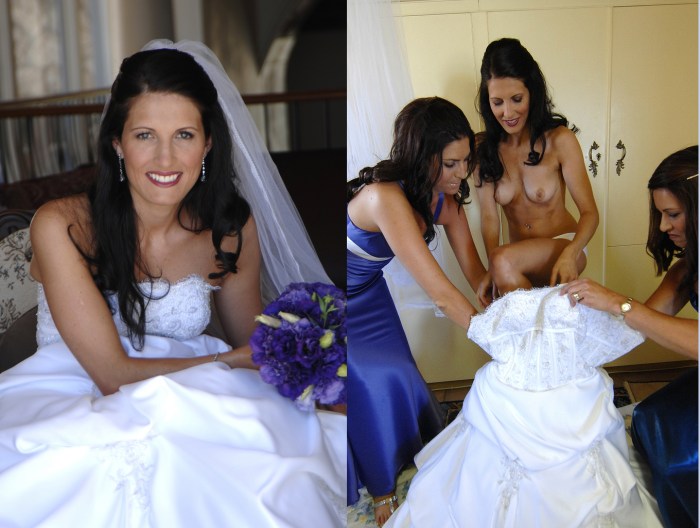 Separate women at a wedding