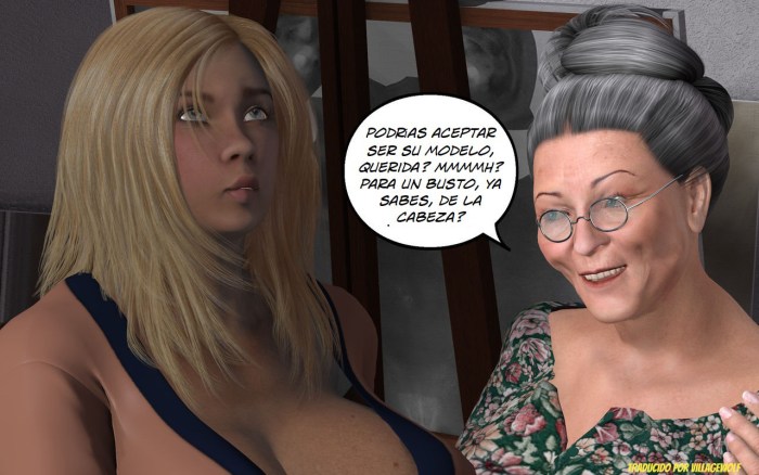 3D comics grandmother