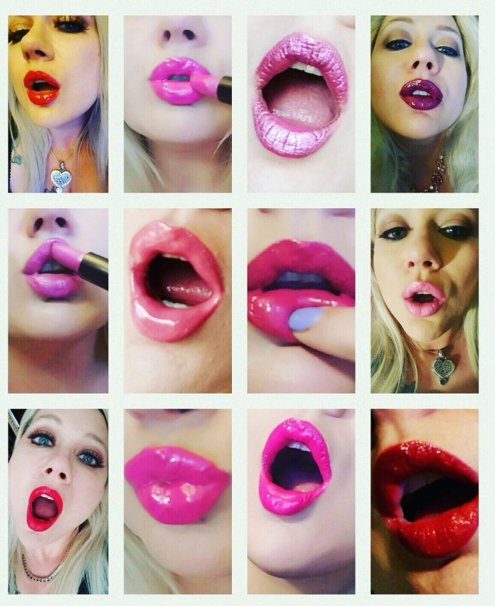 Beautiful blowjob with red lipstick