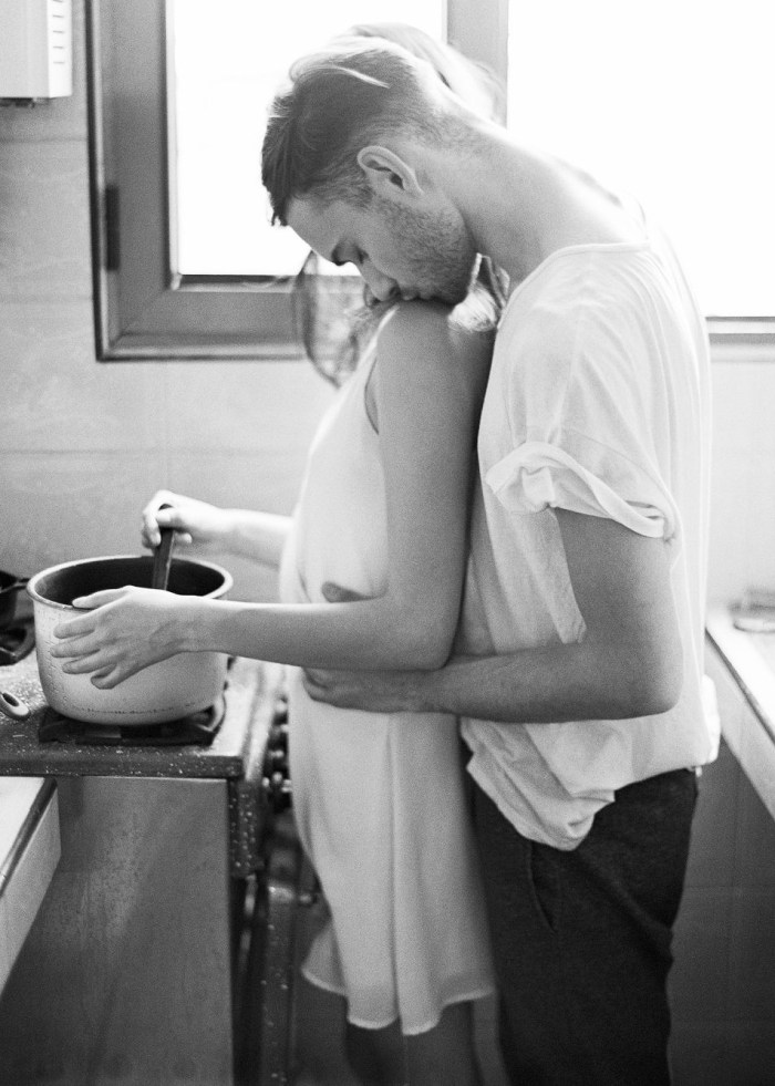 Girls in thongs in the kitchen