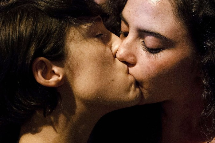 A passionate kiss