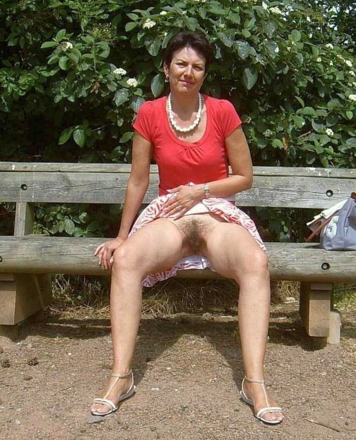 Woman in a store without panties