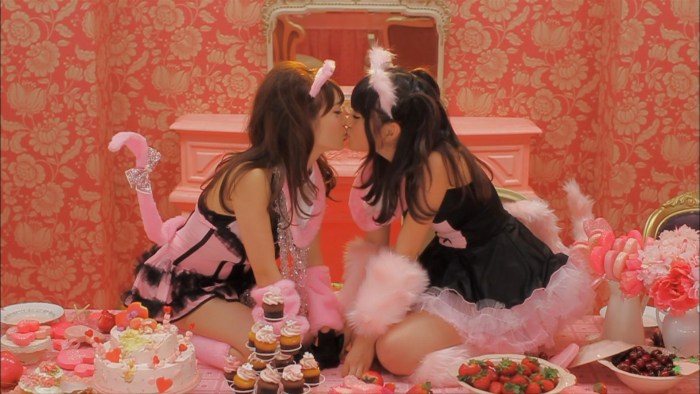 Panties under tights of Japanese schoolgirls