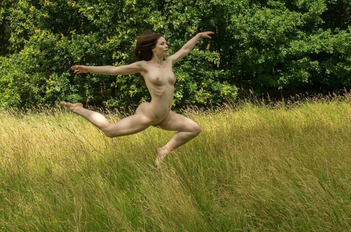 Naked women with olive