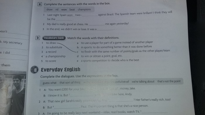 Match The Words Grade 5 English Assignments