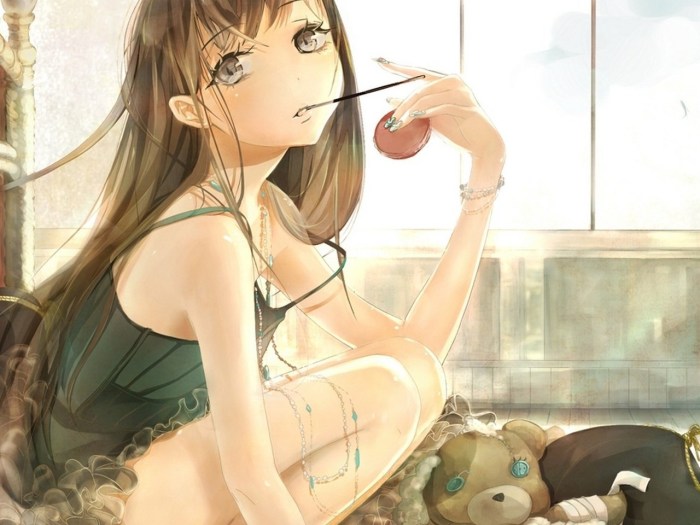 Anime with brown hair and green eyes