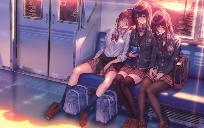 Anime schoolchildren