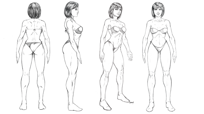Draw a female body