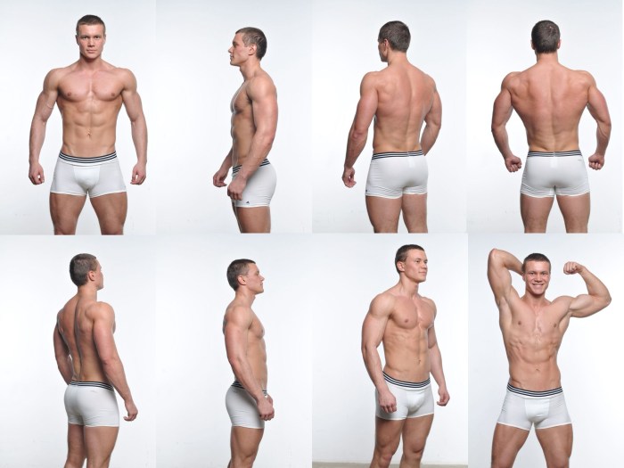 Male body from all sides