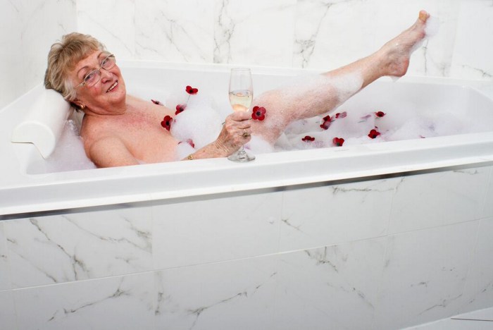 Grandma in the bathroom