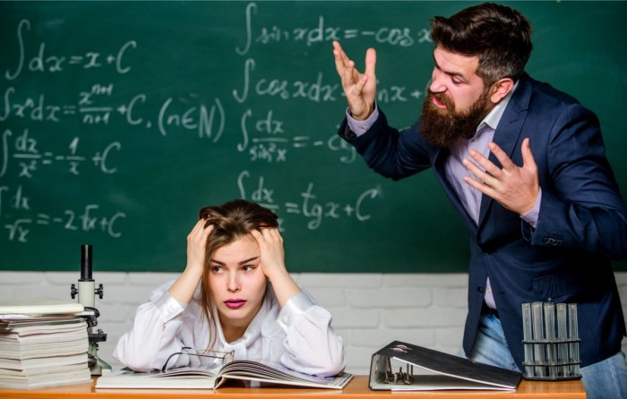 The teacher yells