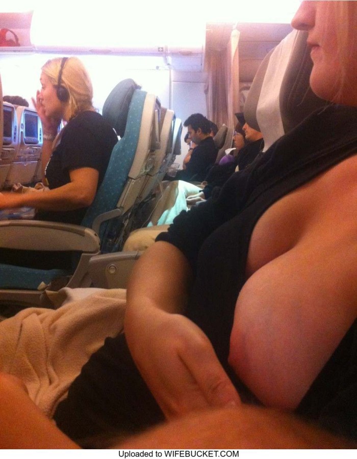 Abby Brooks Topless on an airplane