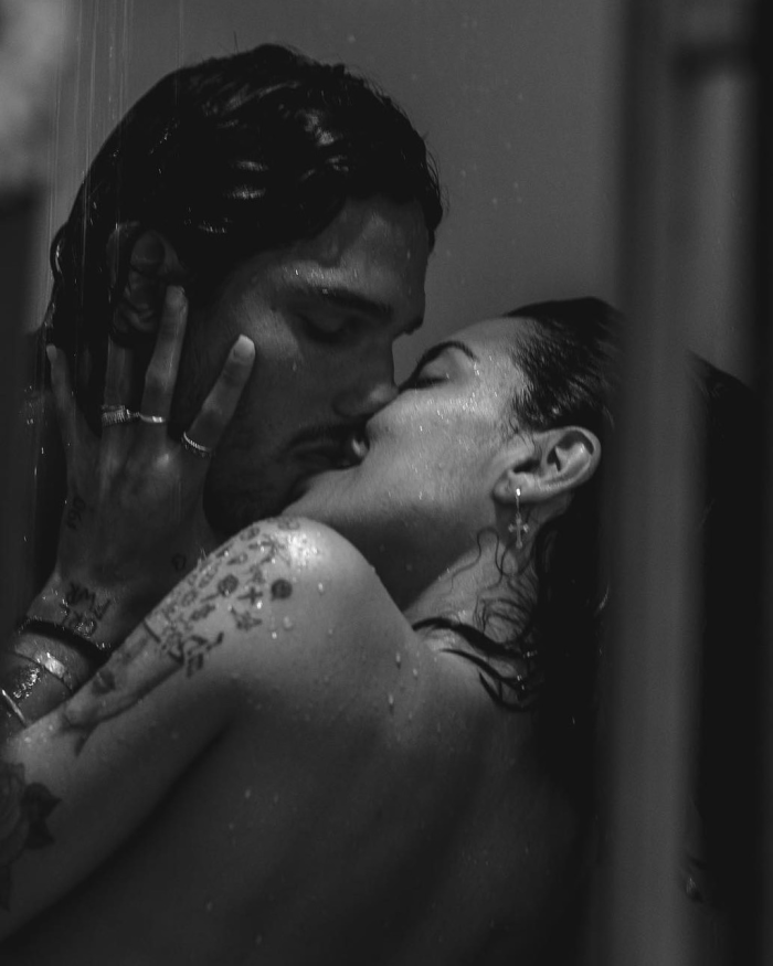 A passionate kiss