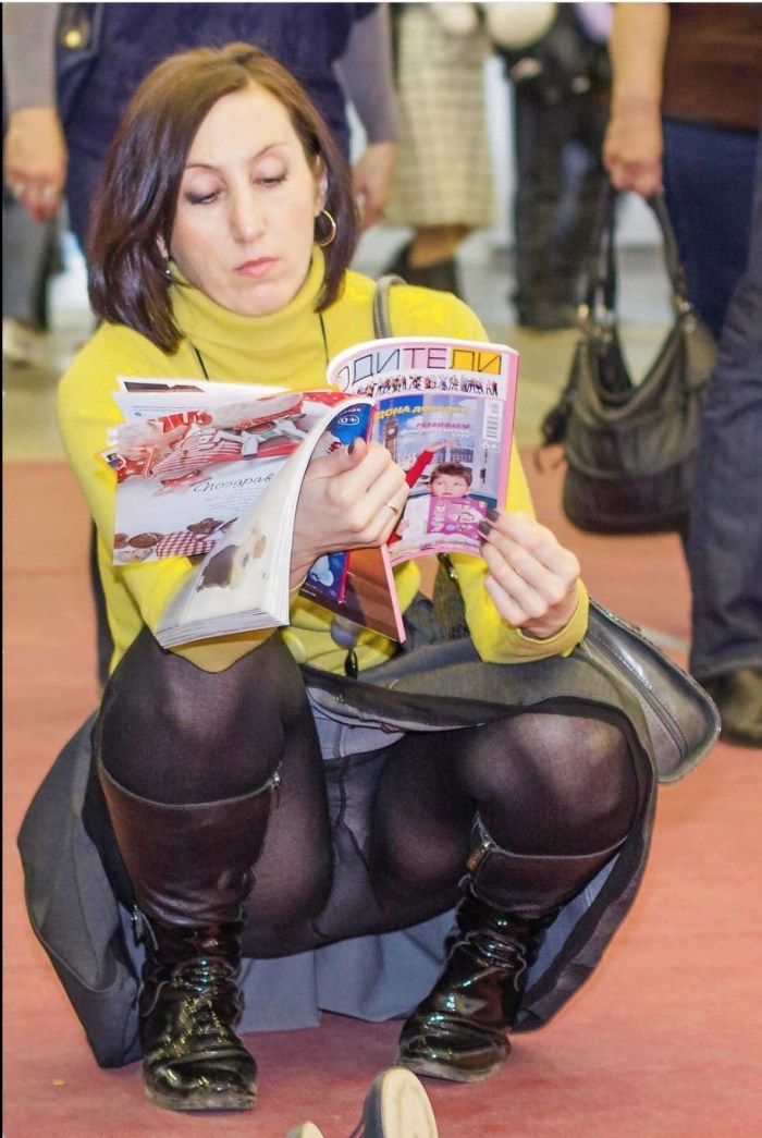 In a squat skirt